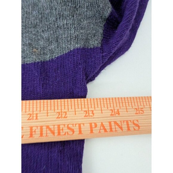 Lauren Ralph Lauren Stripe Sweater Womens Size Medium Purple Gray Wool Cashmere - Picture 8 of 9